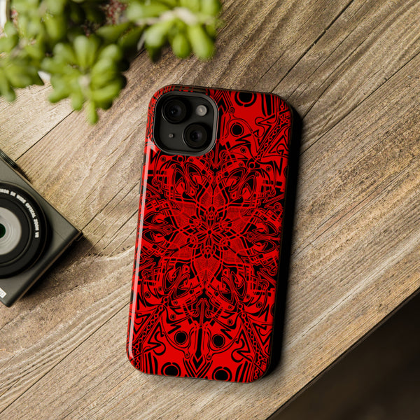RED Mandala Case Mate Tough Phone Cases - Sand Vandal