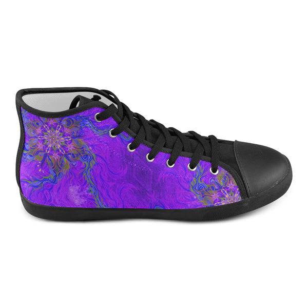 Purple Fire - Kids Lace High Top Canvas Kid's Shoes - Sand Vandal