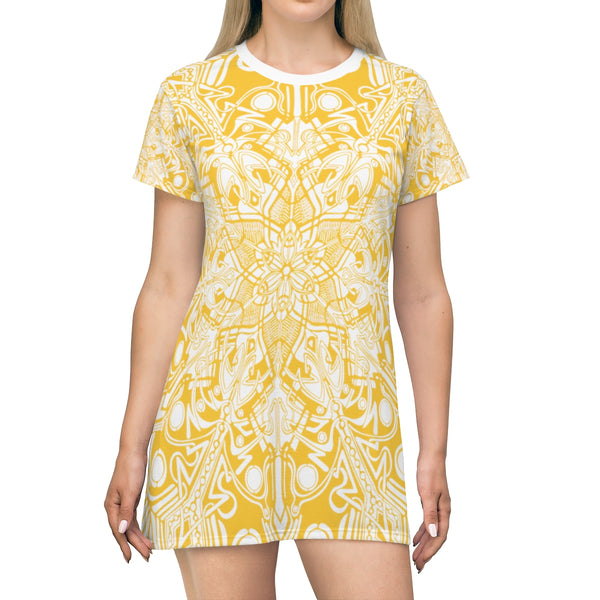 Yellow - AOP T-shirt Dress - Sand Vandal