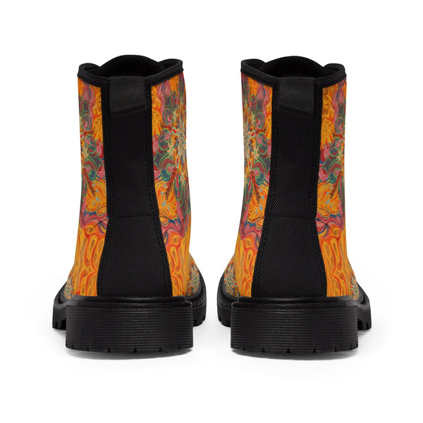 Men's Martin Boots- Fire Design - Sand Vandal