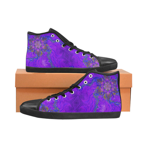 Purple Fire - Kids Lace High Top Canvas Kid's Shoes - Sand Vandal