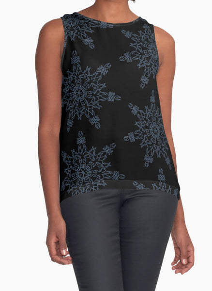 Contrast Tank -Snowflake - Sand Vandal