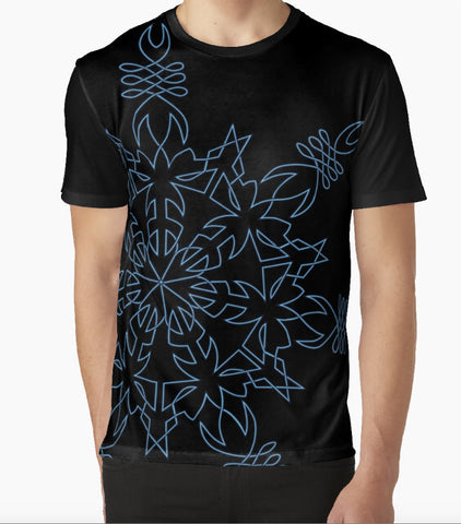 Snowflake Design in Blue - Graphic T Shirt - Sand Vandal