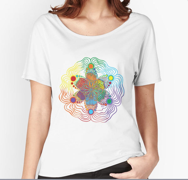Womans Relaxed Fit T - Rainbow - Sand Vandal