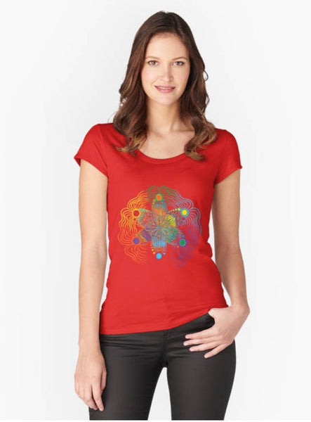 Fitted Scoop T with Rainbow - Sand Vandal