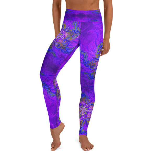 Purple Flame Womans Yoga Leggings - Sand Vandal