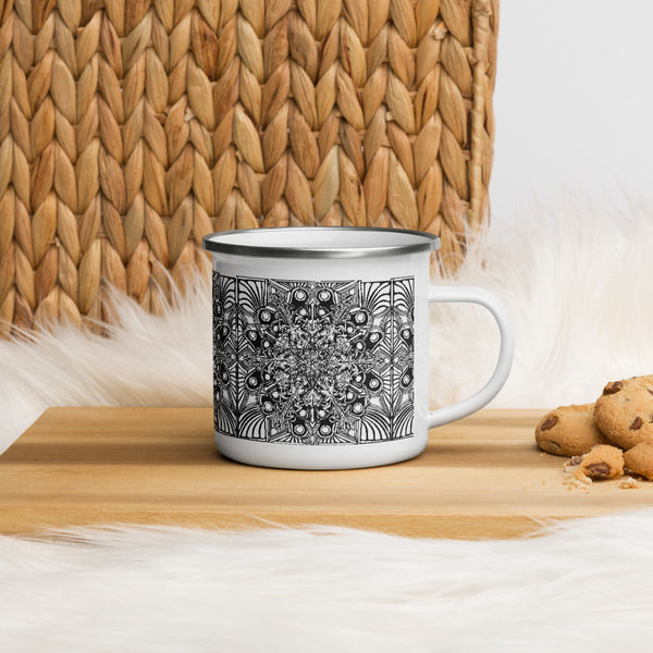 Enamel Mug- Black Mandala - Sand Vandal