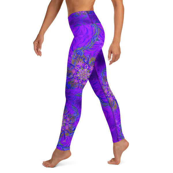 Purple Flame Womans Yoga Leggings - Sand Vandal