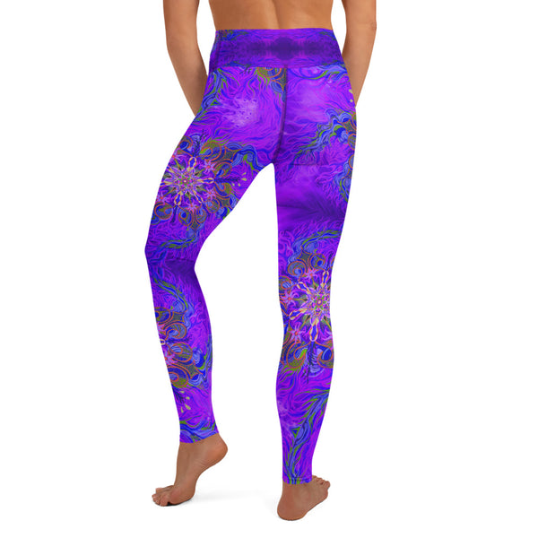 Purple Flame Womans Yoga Leggings - Sand Vandal