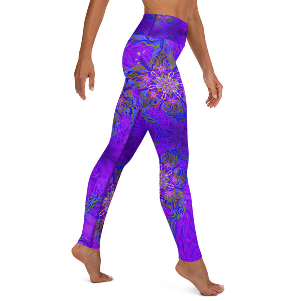 Purple Flame Womans Yoga Leggings - Sand Vandal